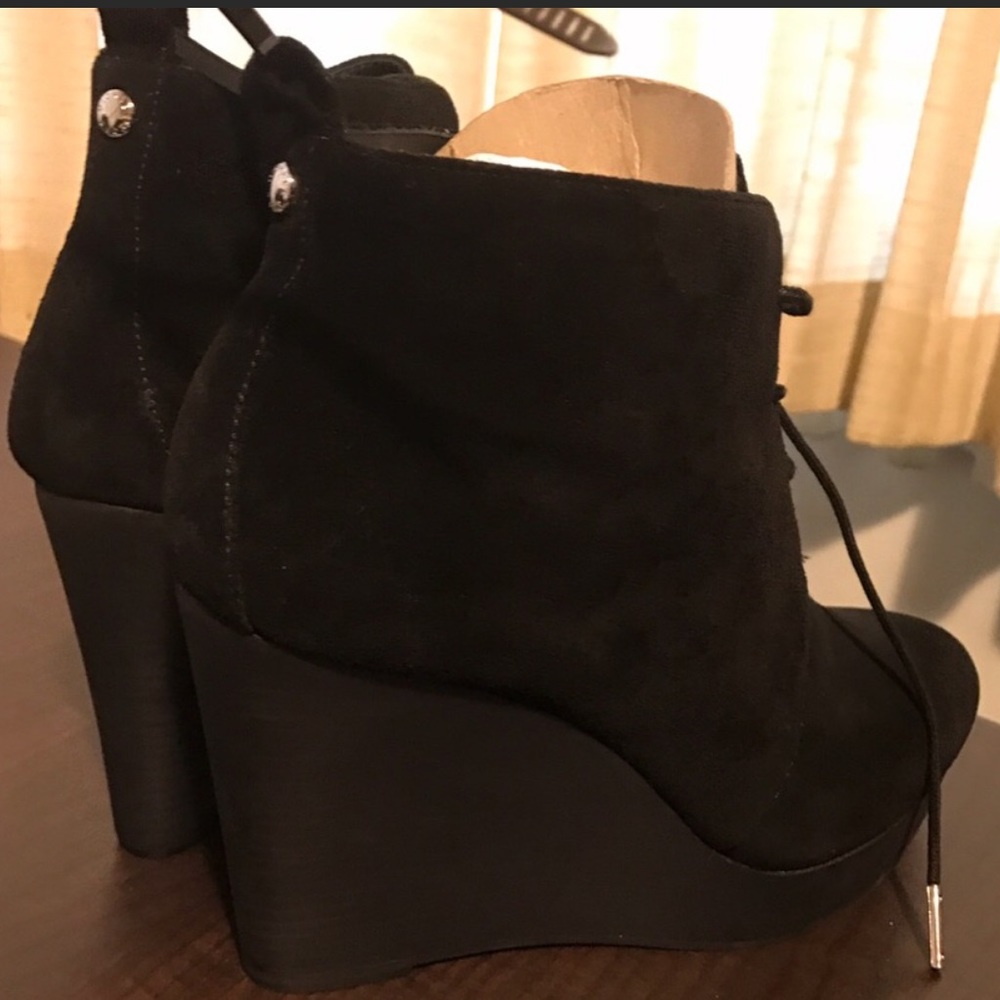 Michael kors suede wedge booties (brand new)